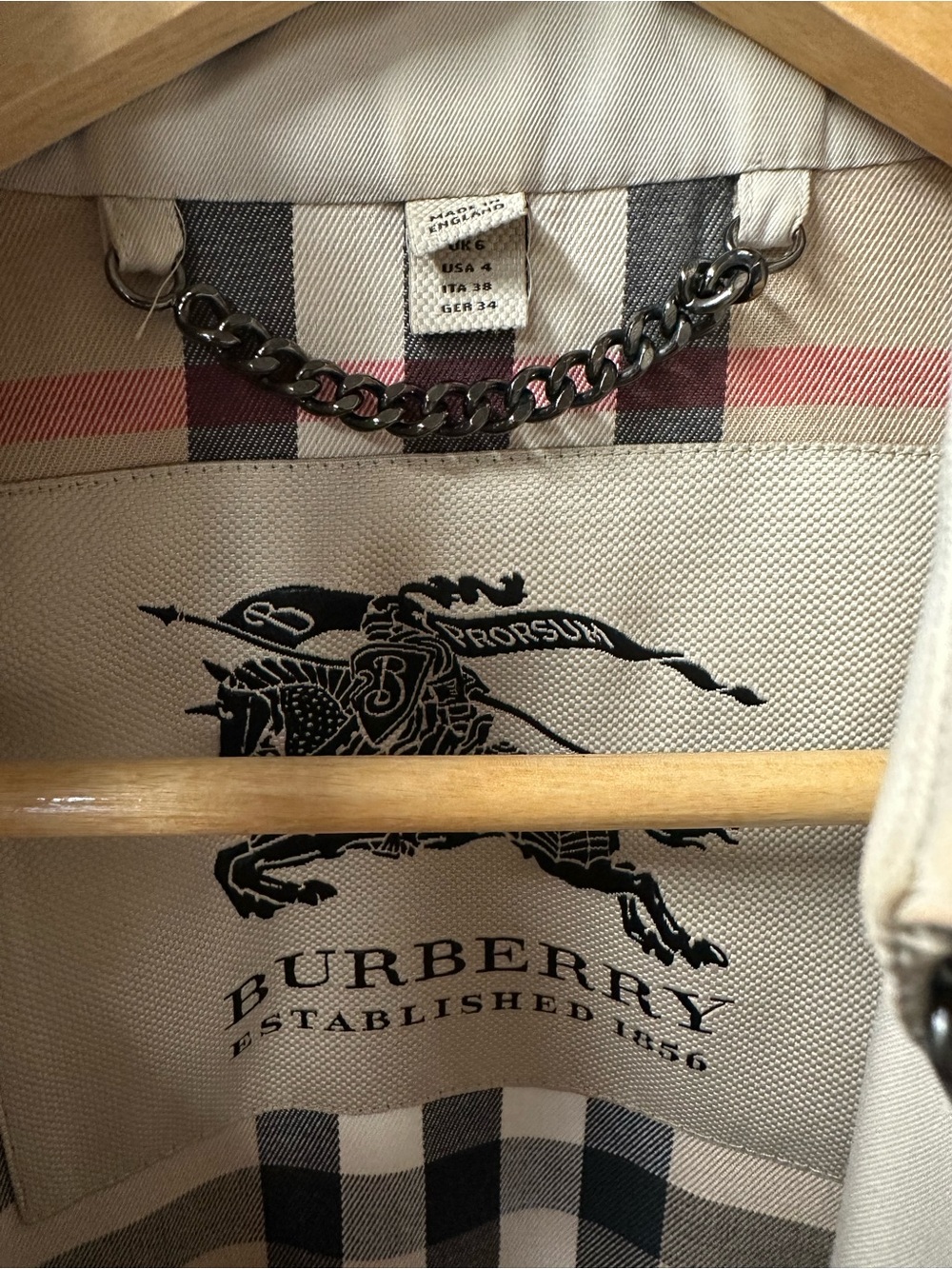 2011 Burberry Nova Check Trench Coat Small 4 Made in England